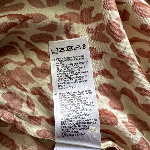 REISS Calla Animal Print Blouse in Neutral NWT 10 M - Picture 8 of 10